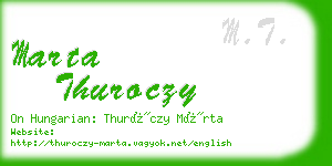 marta thuroczy business card